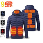 USB Self Heated Jacket Warm Coats Winter Thermal Skiing Camping Hiking Jacket