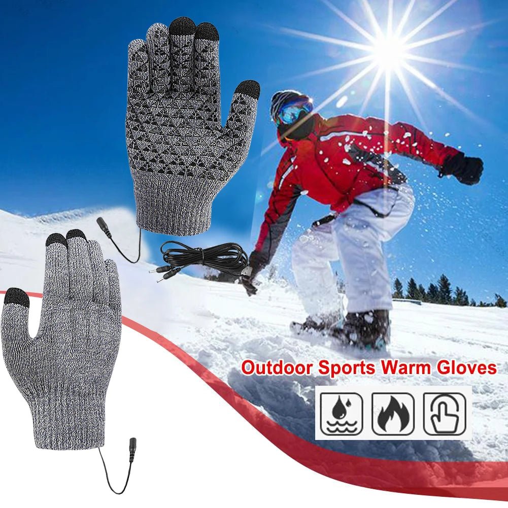 Electric Heated Gloves Winter Warm Gloves USB Touch Screen Gloves