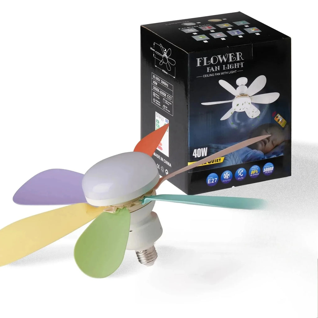 40W Ceiling Fan Light E27 with Remote LED Dimming Function Suitable for Living Room Study and Home use 85-265V
