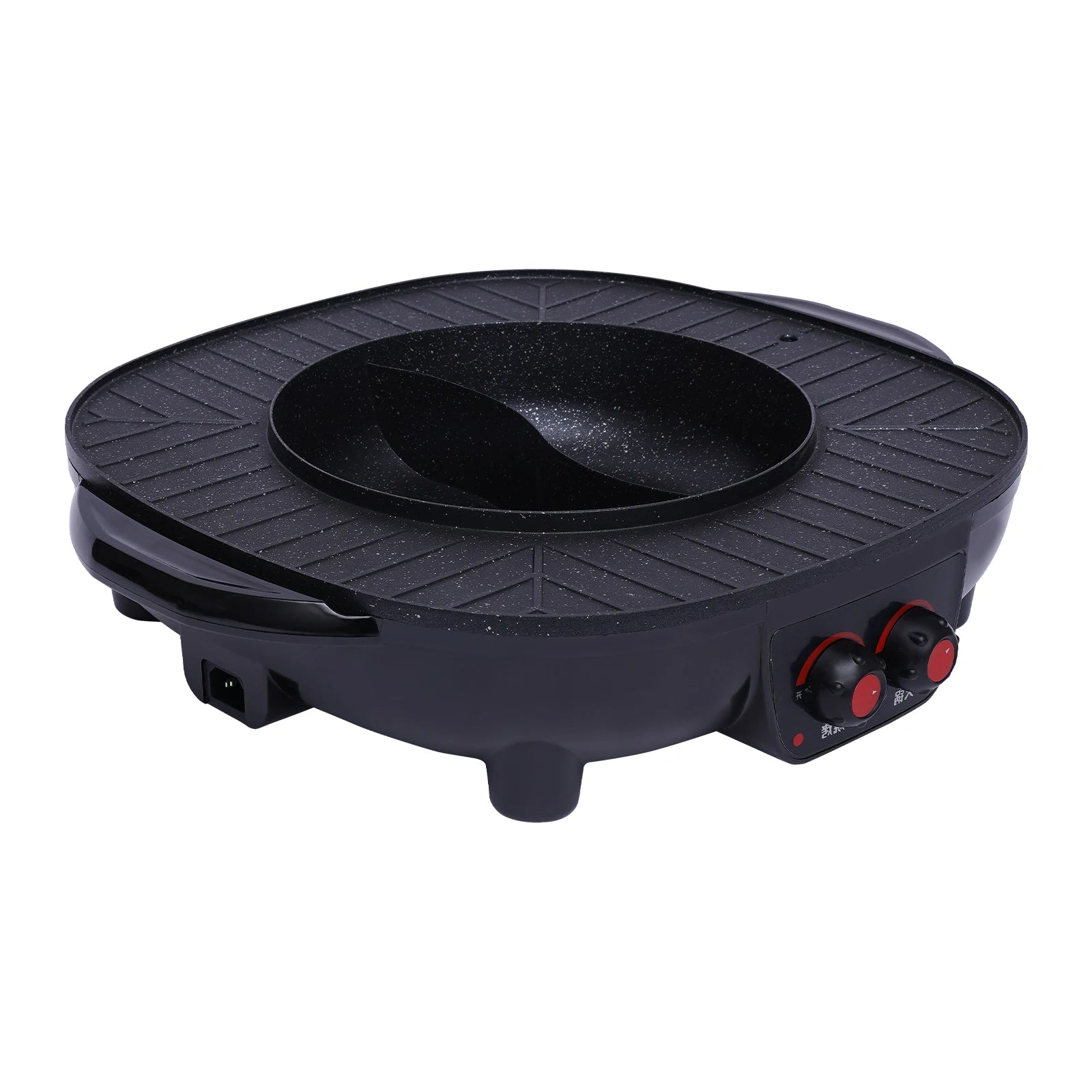 2-in-1 Electric Grill Hot Pot Electric Grill 2000W Hot Pot Shabu Shabu Hot Pot with Grill for 5-6 People
