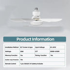 E27 with Remote LED 40W Ceiling Fan Light Dimming Function Suitable for Living Room Study and Home use 85-265V