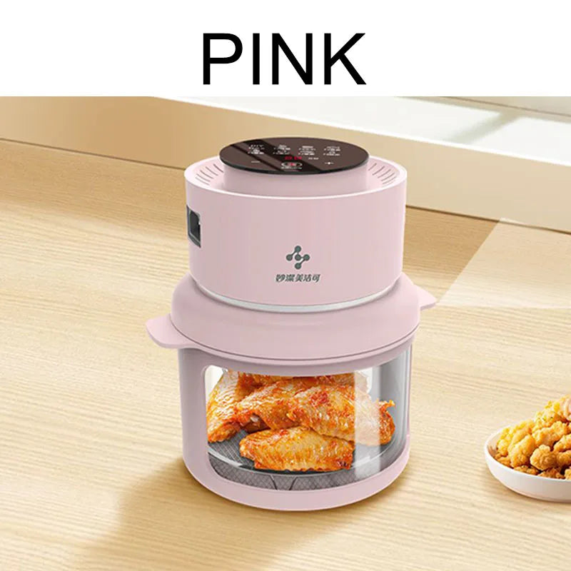 Large capacity electric oven with air fryer, beige French fry maker, gift visible fryer