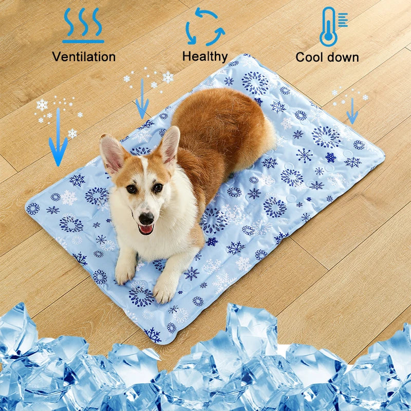 Dog Cooling Mat Summer Pet Self Cooling Pad Cat Bed Mat for Small Medium Large Dogs Indoor Dog Crate Mat Keep Your Pet Cool - Motionshop
