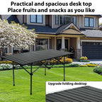Foldable Camping Table Carbon Steel Picnic Table with Storage Mesh Bag Portable Outdoor BBQ Desk for Beach Backyard Party Games