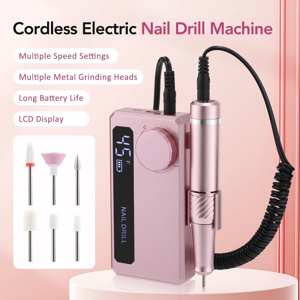 45000RPM Professional Electric Nail Drill Machine Low Noise Rechargeable Nail File Nails Accessories Gel Nail Polish Sander