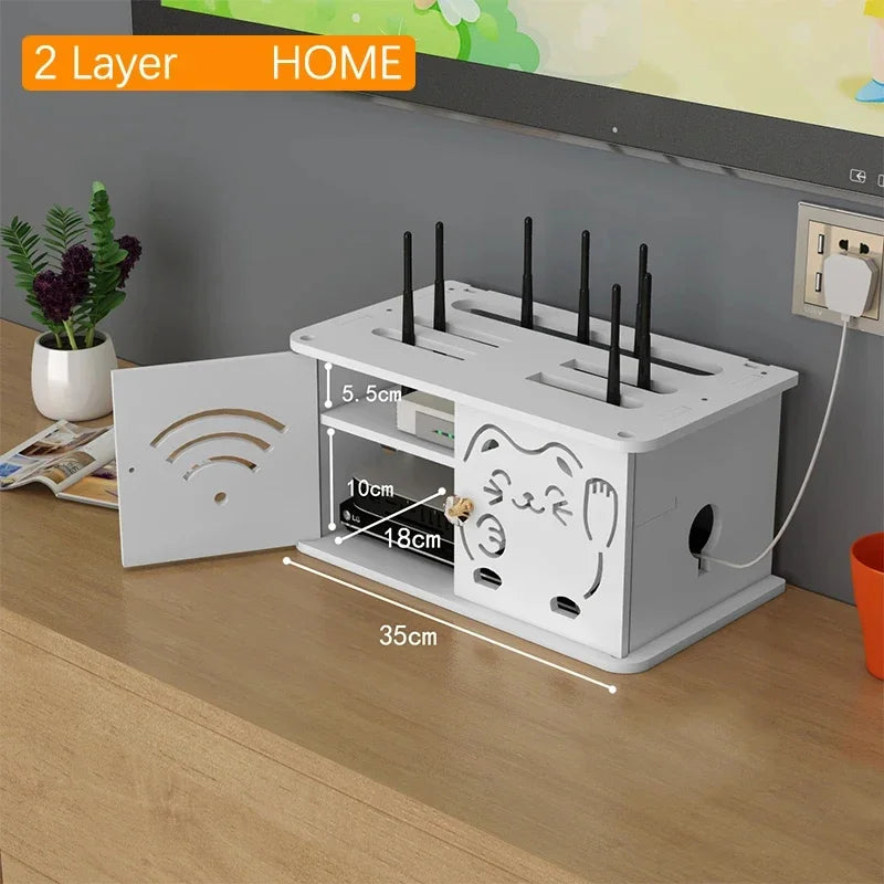 Wireless Wifi Router Shelf And Storage Box - Motionshop