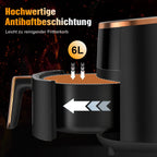 1800W 6L Multi-Functional Air Fryer with Viewing Window, 8 Cooking Functions &Digital Display & Timer Function