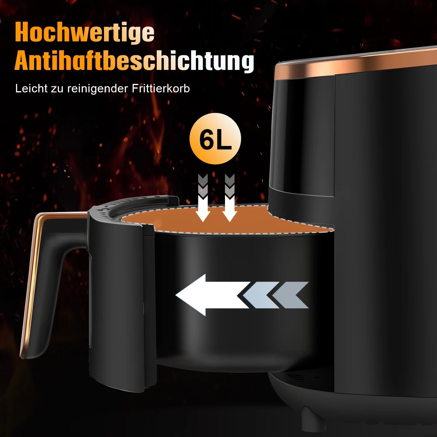 OYAJIA 1800W 6L Multi-Functional Air Fryer with Viewing Window, 8 Cooking Functions &Digital Display & Timer Function Motionshop