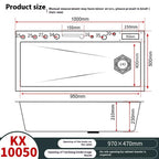 Stainless Steel Kitchen Sink With Waterfall Extra Large Single Bowl Digital Display Multifunctional Dishwashing Sinks