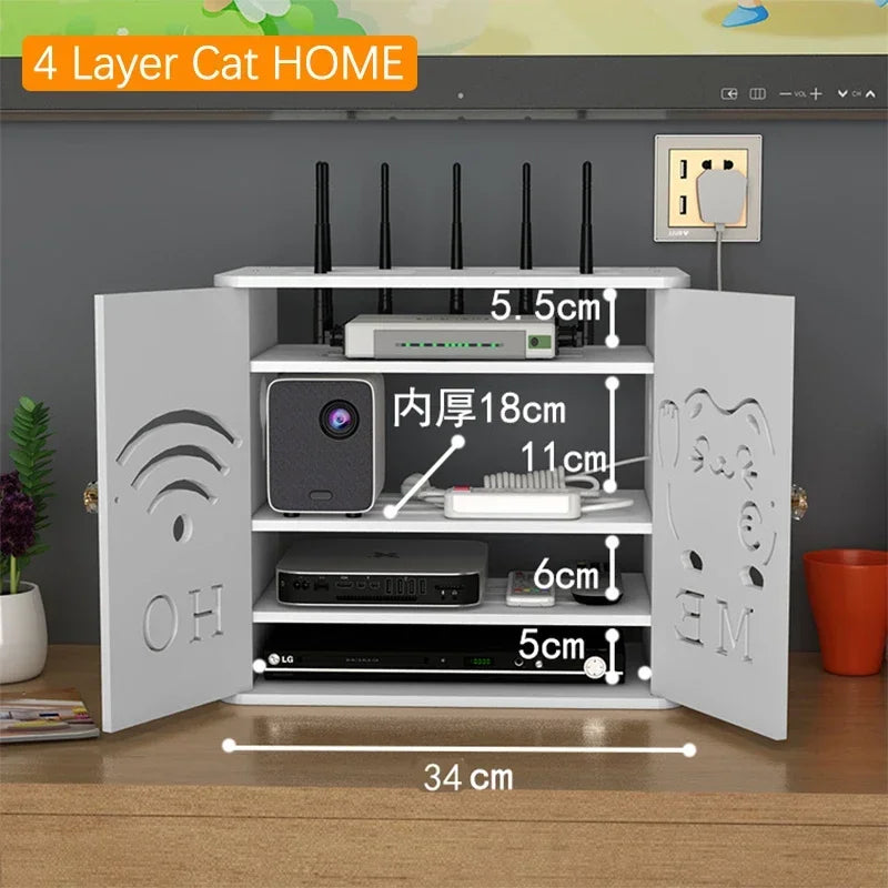 Wireless Wifi Router Shelf And Storage Box - Motionshop