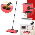 Manual Carpet Sweeper 180° Rotating Brush 3 Layer Horse Hair Non-Electric Lightweight Multi Surface Pet Hair Dust