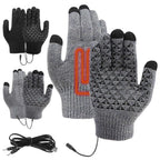 Electric USB Heated Gloves Winter Gloves Thermal Touch Screen Thermal Windproof Warm Knitted Glove Motorcycle Bicycle Gloves