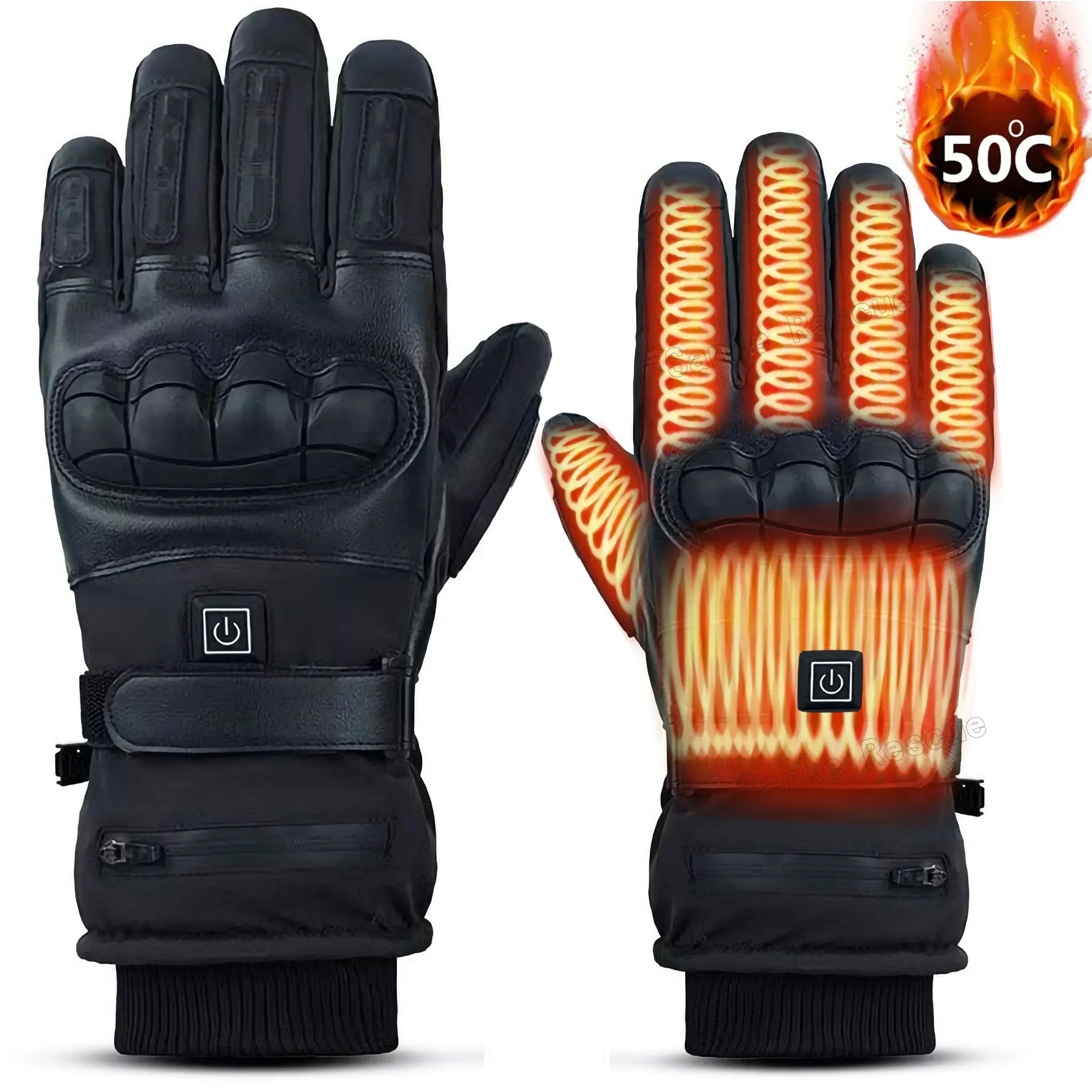 Electric Heated Gloves 5-7.4V Winter Waterproof Ski Gloves Warm Men Women Snow Warm Cycling Gloves Cold Weather Driving Biking