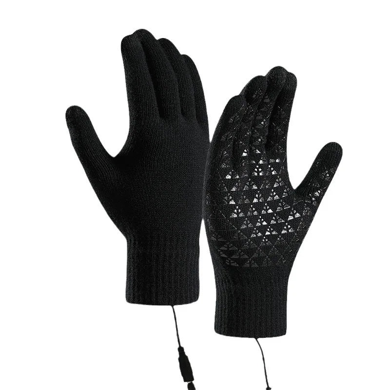Winter Electric Heated Gloves Touch Screen Motorcycle/Bike Warm Gloves Outdoor Riding Skiing Mitten USB Heated Gloves No Battery