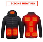 USB Self Heated Jacket Warm Coats Winter Thermal Skiing Camping Hiking Jacket