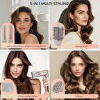 Hatteker Foldable Hair Dryer for Women Multi-Function Hot Air Brush Straight And Curly Blow Styler Lightweight Travel Dryer