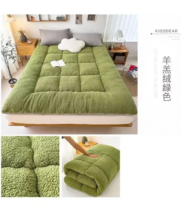 Mattress Topper Warm Lamb Fleece Mattress Upholstered Bed Winter Student Dormitory Sleeping Pad Single Double Floor Mat