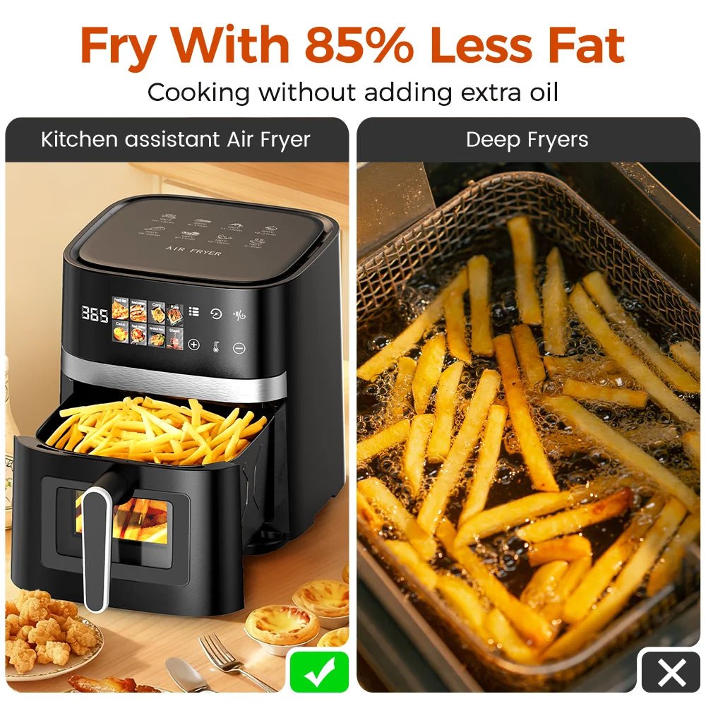 5.5L Hot Air Fryer 8-in-1 Electric Hot Oven with LED Screen