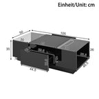Table Basse LED 16 couleurs 2 tiroirs niches ouvertes structure robuste salon panneau particules noir