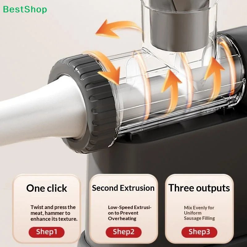 Manual Meat Grinder & Sausage Stuffer - Multifunctional Hand Crank Mincer for Homemade Sausages & Meatballs