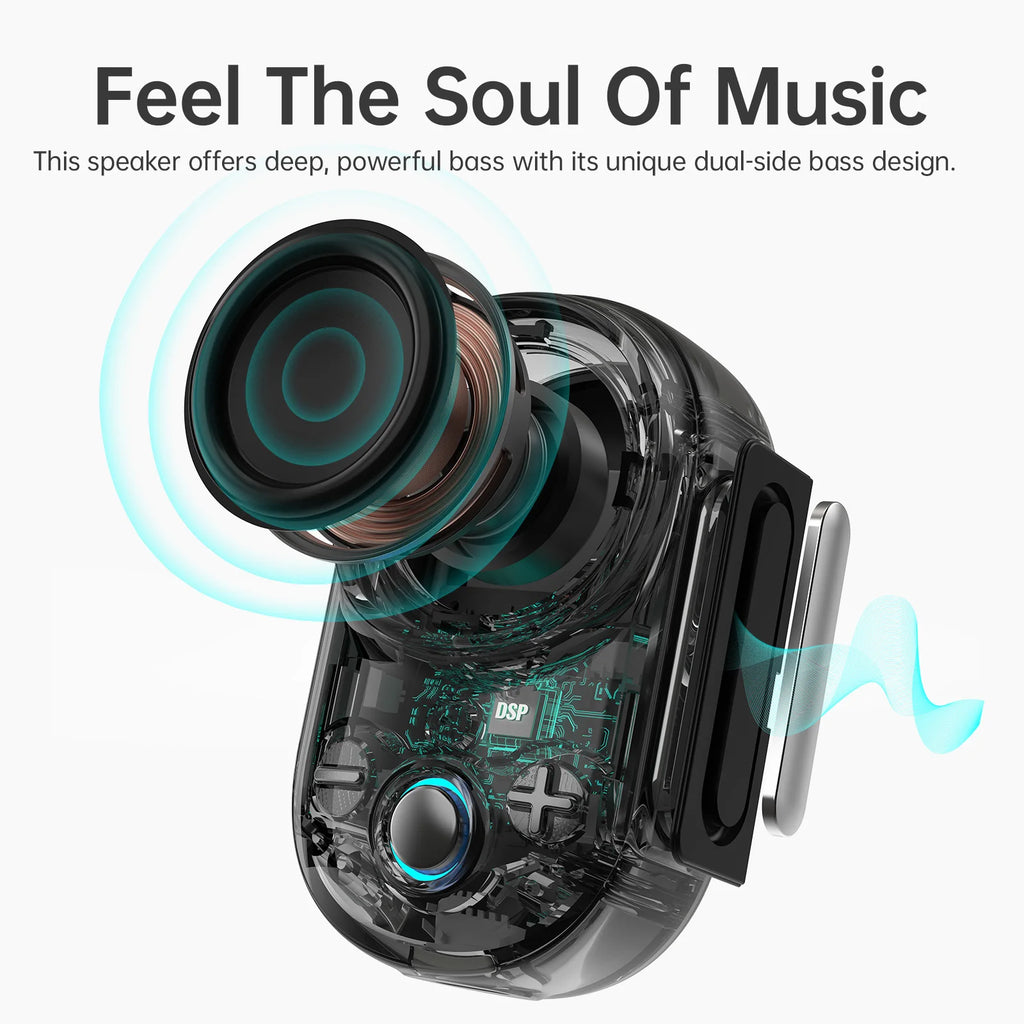 Itour-S Portable Bluetooth Speaker Wearable IP67 Waterproof Camp Small Speaker Built-in Strap Clip-on Design 10H Playtime