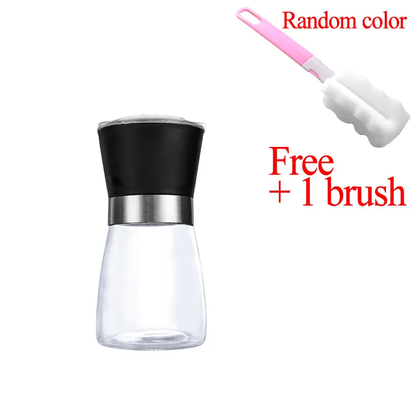 Stainless Steel Mill Glass Body Spice Salt and Pepper Grinder - Motionshop