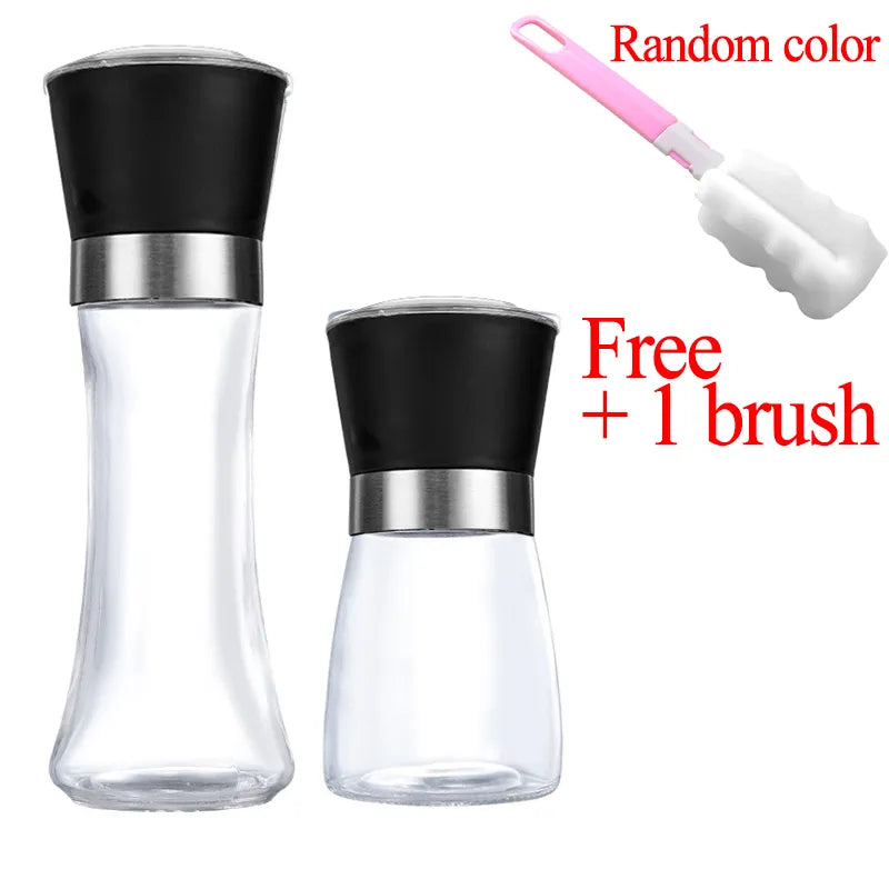 Stainless Steel Mill Glass Body Spice Salt and Pepper Grinder - Motionshop