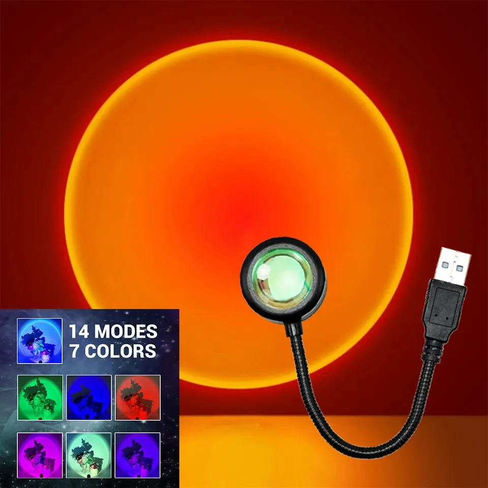 Mini USB Atmosphäre Nachtlicht Sonnenuntergang Projektionslampe ABS für Schlafzimmer Live Hintergrund Wanddekoration Lichter