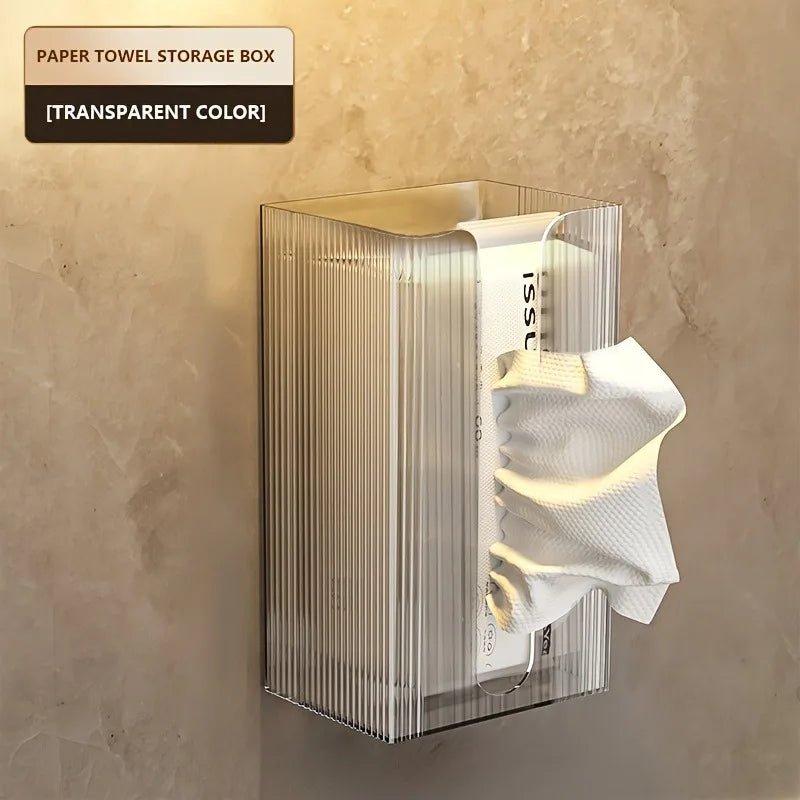 1pc Transparent Wall - Mounted Tissue Holder Multi - Functional Home Organizer - Motionshop