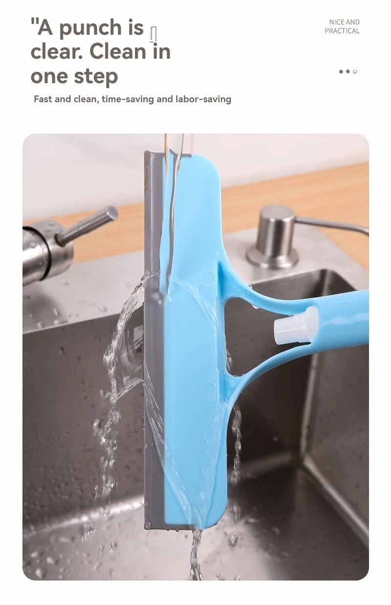 3-in-1 Glass Cleaning Tool for Home Bathroom Mirror and Windows, Water Wiper Squeegee for Shower and Glass Surfaces