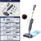 Steam Vacuum Mop, 1200W 8 in 1 Rotary Pads, 15 Seconds Fast Heating, Steam Mop for Kitchen,Carpet, Hardwood Floor