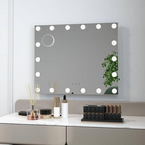 21 x 26 Zoll Badezimmerspiegel mit dimmbaren Lichtern + abnehmbarem 3X