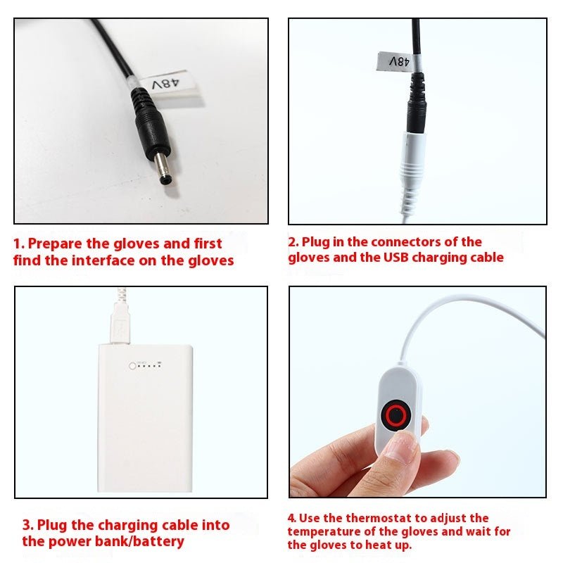 Heating Electric Thermal Gloves USB Rechargeable