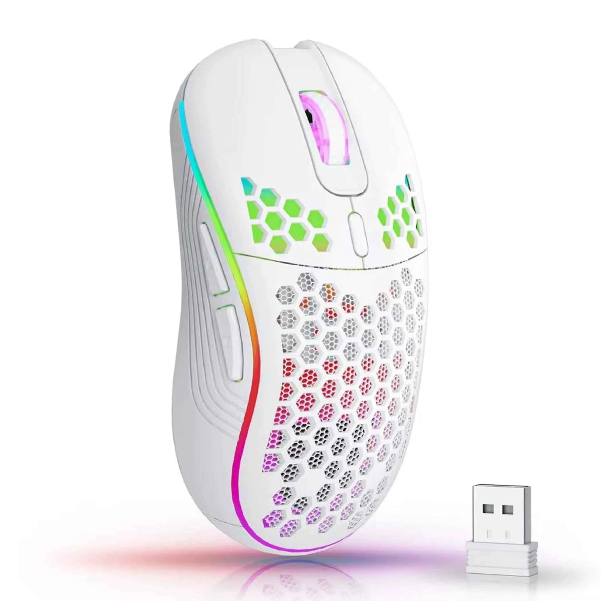 2.4G Wireless Mouse with RGB Backlit 6-Button 3-Speed DPI