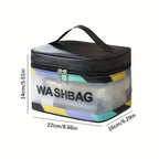 Upgraded Black Simple Bathroom Essential Toiletry Bag Four-piece Set