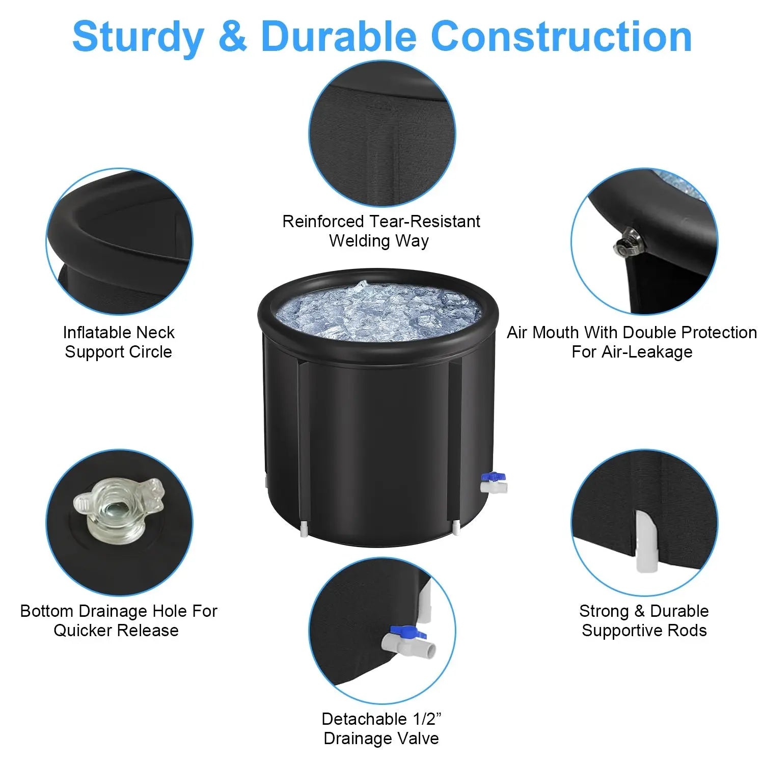 1Pc 97Gal Large Size Ice BathTub With Cover