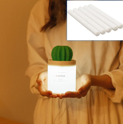 Air Humidifier Soft LED Light Cactus Ultrasonic Aroma Essential Oil Diffuser For Home Car USB Mini Air Purifier
