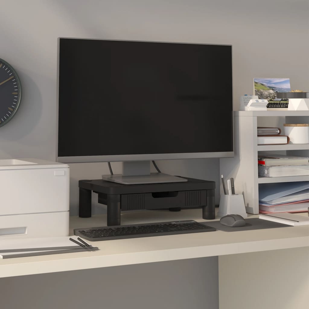 Monitor & Tv Stand Black 43x30.5x13 cm