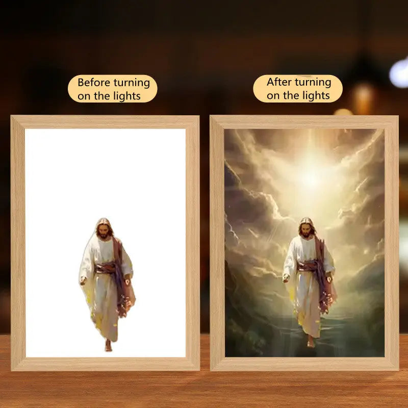 Jesus LED Light Painting Home Decoration