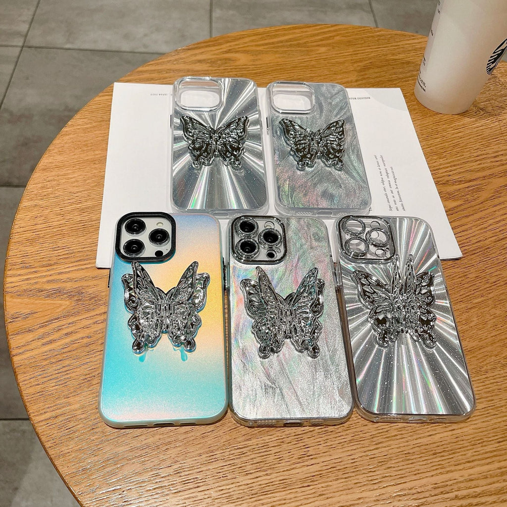 Aurora Three-dimensional Butterfly Bracket Phone Case