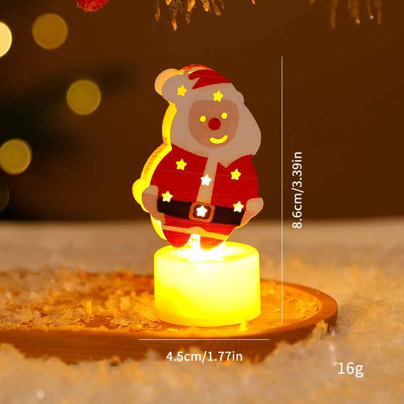 LED Electronic Candle Lights Christmas Trees Santa Claus Snowmen Creative Candles Small Night Lights Home Decorative Ornaments