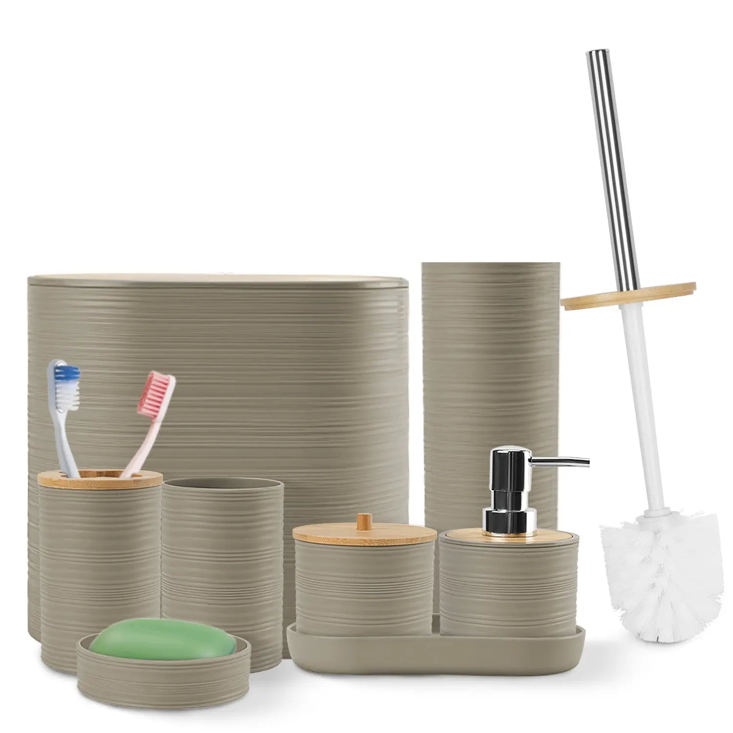 5 Colors Options - Set Of 8Pcs Bathroom Accessories