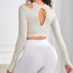 Midriff Outfit Slimming Yoga Clothes Long Sleeve