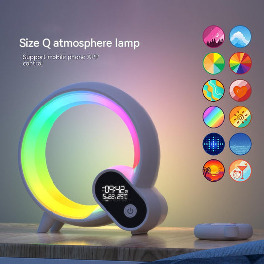 Creative Q Light Analog Sunrise Digital Display Wecker Bluetooth Audio Intelligent Wake-up Q Buntes Atmosphärenlicht