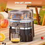 New Double Head Electric Juicer Built-in Fruit Cutting Function Automatic Lifting Squeezing 200W Brushless Motor Portable Home Fruit Juice Extractor