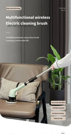 9 in 1 Electric Spin Scrubber Cordless Cleaning Brush Shower Scrubber Adjustable Extension Handle Waterproof For Tub Tile Floor