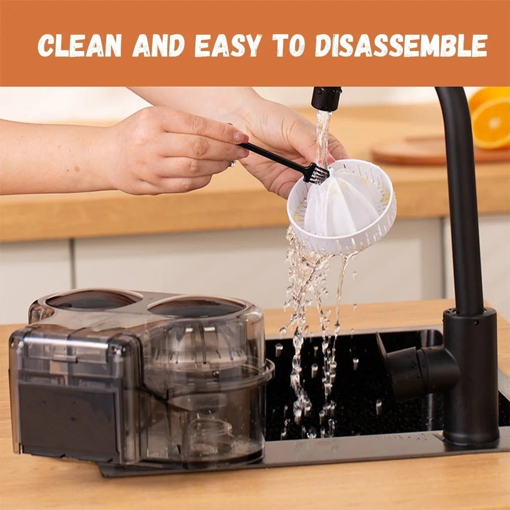New Double Head Electric Juicer Built-in Fruit Cutting Function Automatic Lifting Squeezing 200W Brushless Motor Portable Home Fruit Juice Extractor