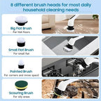 9 in 1 Electric Spin Scrubber Cordless Cleaning Brush Shower Scrubber Adjustable Extension Handle Waterproof For Tub Tile Floor
