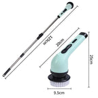 9 in 1 Electric Spin Scrubber Cordless Cleaning Brush Shower Scrubber Adjustable Extension Handle Waterproof For Tub Tile Floor