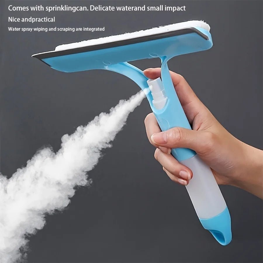 Window Cleaning Squeegee With Spray Bottle Attachment